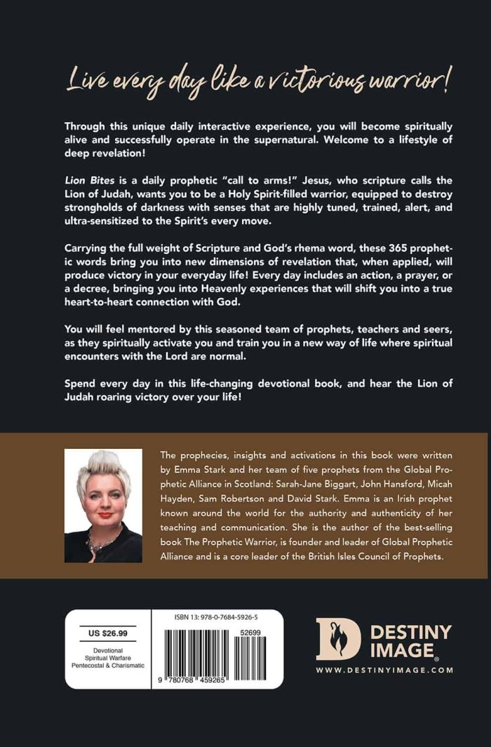 Lion Bites - book back cover image of hardcover prophetic book by Emma Stark and other authors